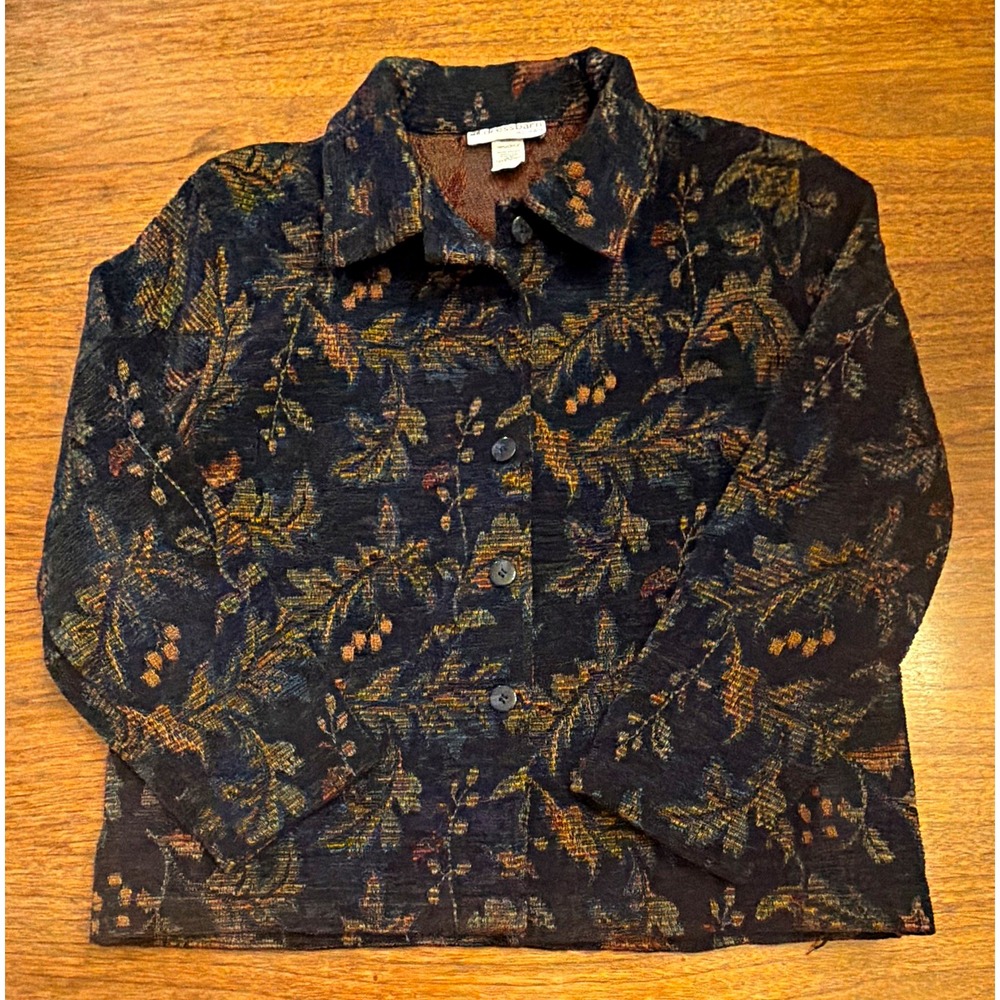 Vintage Tapestry Boho Jacket Women 1X WhimsiGoth Artsy GrannyCore Hippie